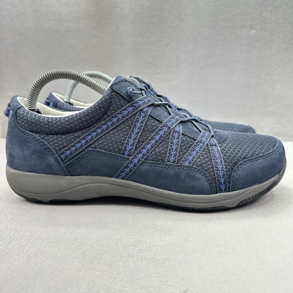 Womens 10.5-11 / EU 41 Dansko Harlyn Shoes Navy Suede Slip-On Comfort Sneakers